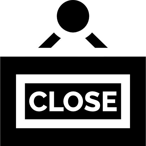 Closed Basic Straight Filled icon