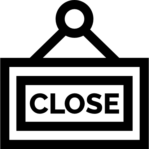 Closed Basic Straight Lineal icon