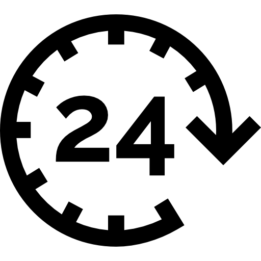 24 hours Basic Straight Lineal icon