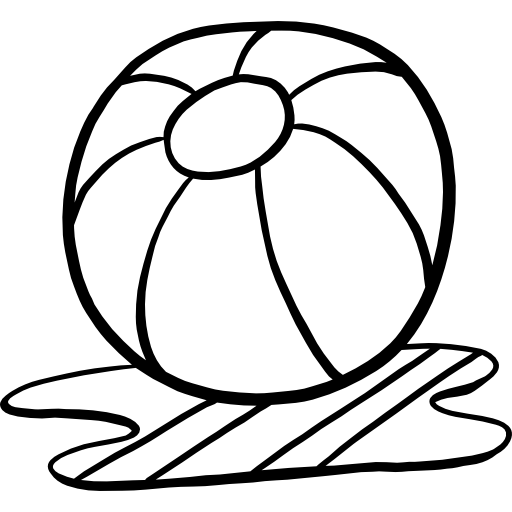pallone da spiaggia Hand Drawn Black icona