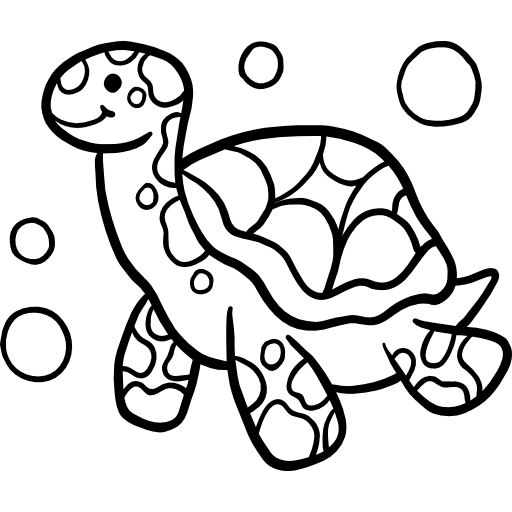 tartaruga Hand Drawn Black icona