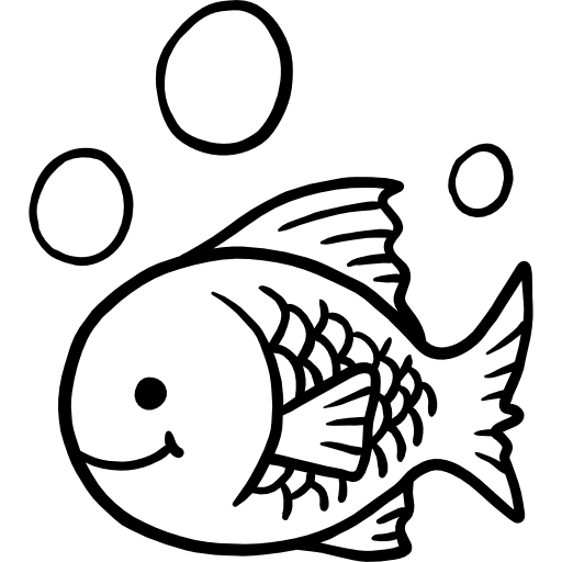 Рыба Hand Drawn Black иконка