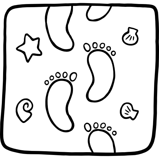 pieds nus Hand Drawn Black Icône