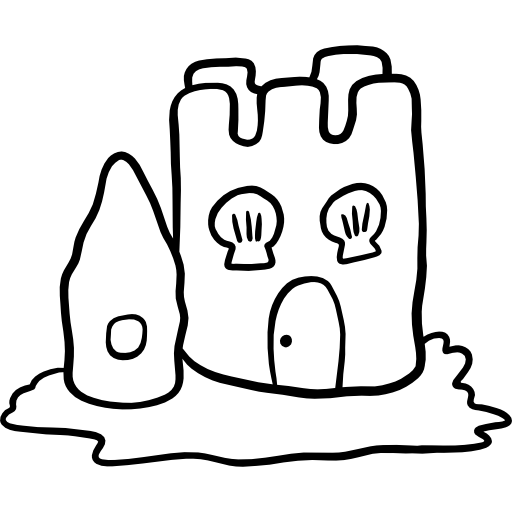 Замок из песка Hand Drawn Black иконка