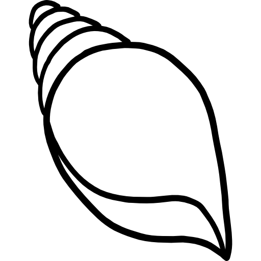 Seashell Hand Drawn Black icon