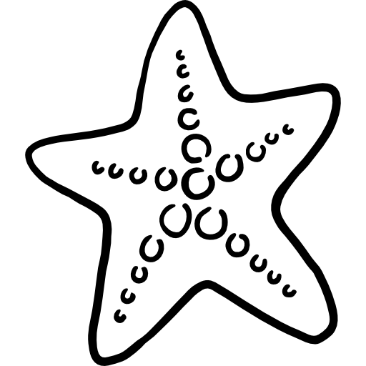 estrela do mar Hand Drawn Black Ícone