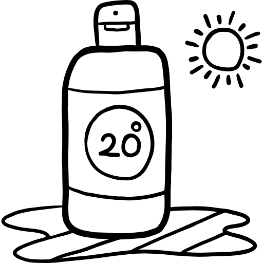 Sun cream Hand Drawn Black icon