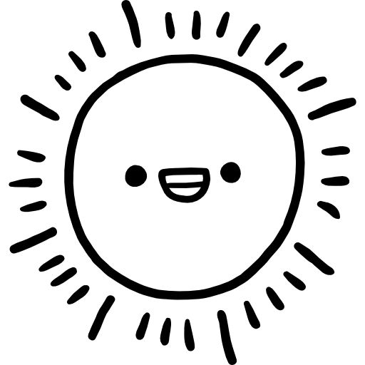 słońce Hand Drawn Black ikona
