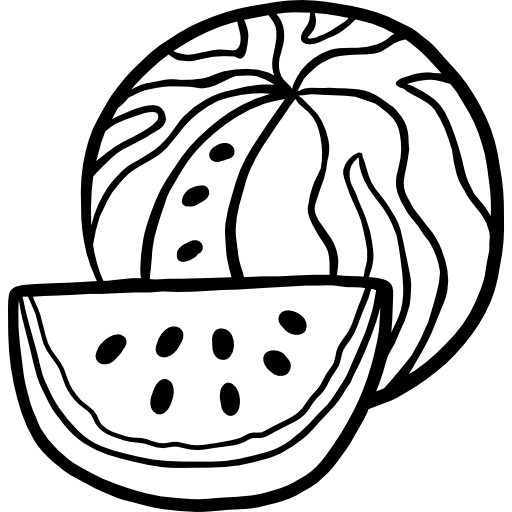 Watermelon Hand Drawn Black icon