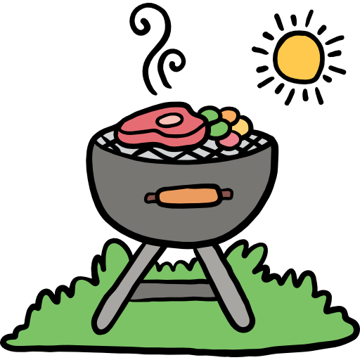 barbecue Hand Drawn Color icoon