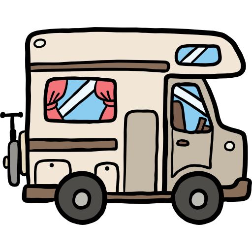 Caravan Hand Drawn Color icon