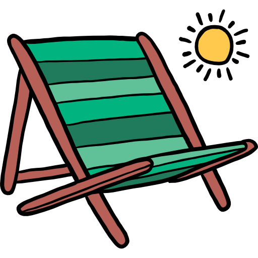 해변 의자 Hand Drawn Color icon