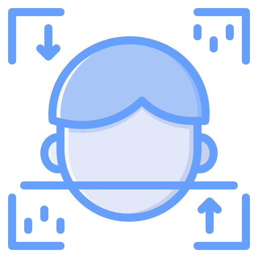 Face scanner Generic Blue icon