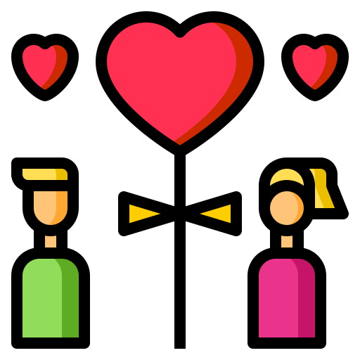 Love and romance Catkuro Lineal Color icon