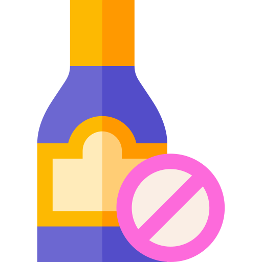 no alcohol Basic Straight Flat icono