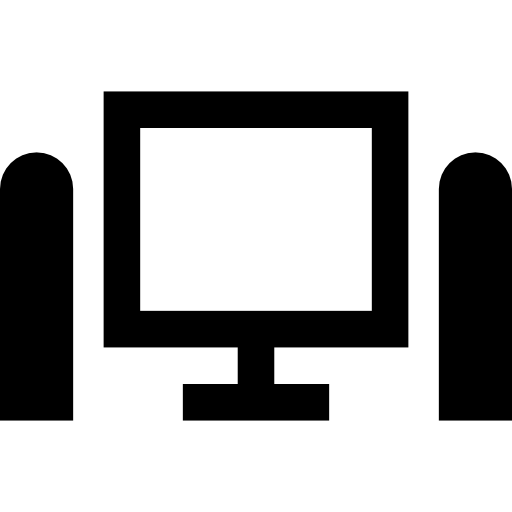 pantalla de televisión Basic Straight Filled icono