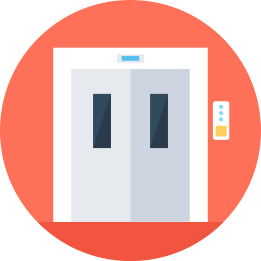 엘리베이터 Flat Color Circular icon