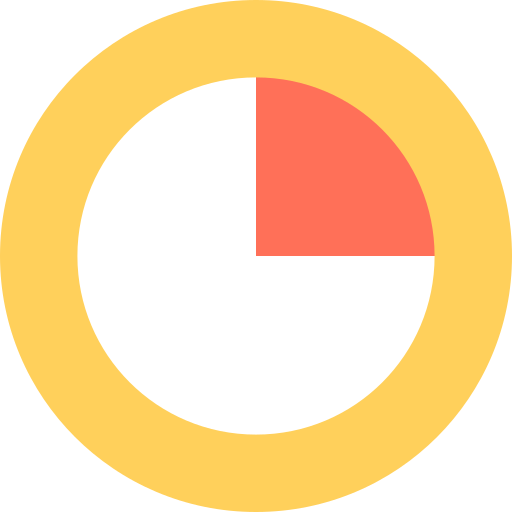 grafico a torta Flat Color Circular icona