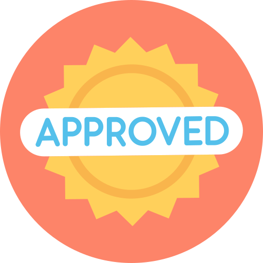 Approved Flat Color Circular icon