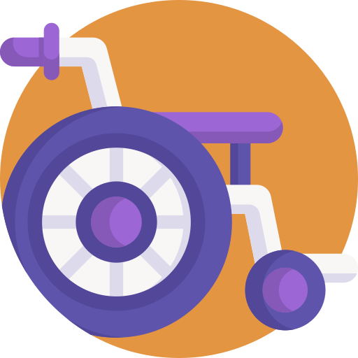 wózek inwalidzki Detailed Flat Circular Flat ikona