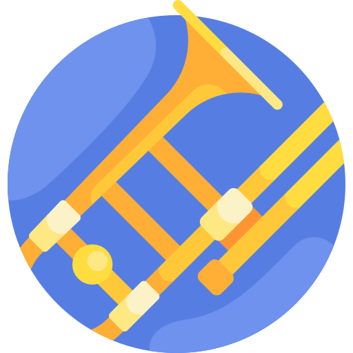 trombone Detailed Flat Circular Flat Icône