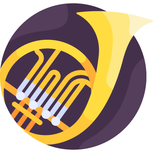 French horn Detailed Flat Circular Flat icon