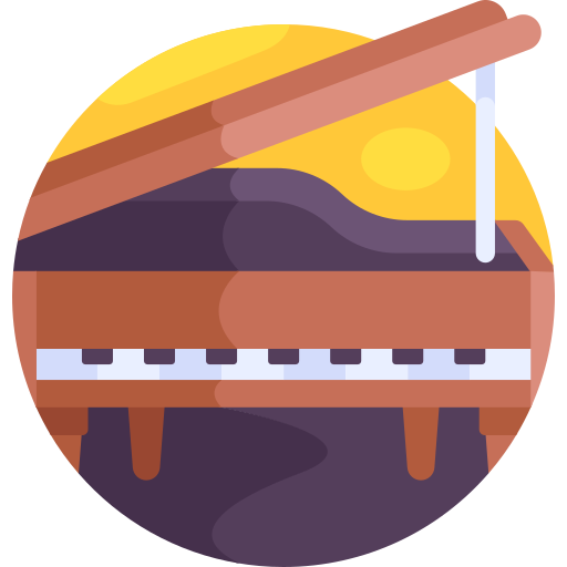 피아노 Detailed Flat Circular Flat icon