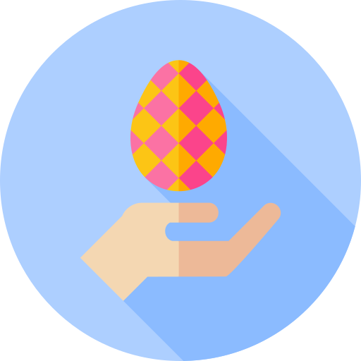 Easter egg Flat Circular Flat icon