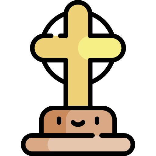 Крест Kawaii Lineal color иконка