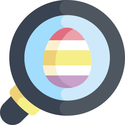 búsqueda de huevos Kawaii Flat icono