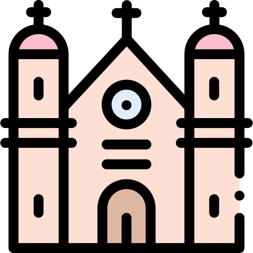 catedral Detailed Rounded Lineal color icono