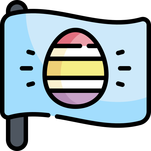 Пасхальное яйцо Kawaii Lineal color иконка