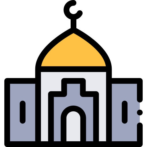 Mosque Detailed Rounded Lineal color icon