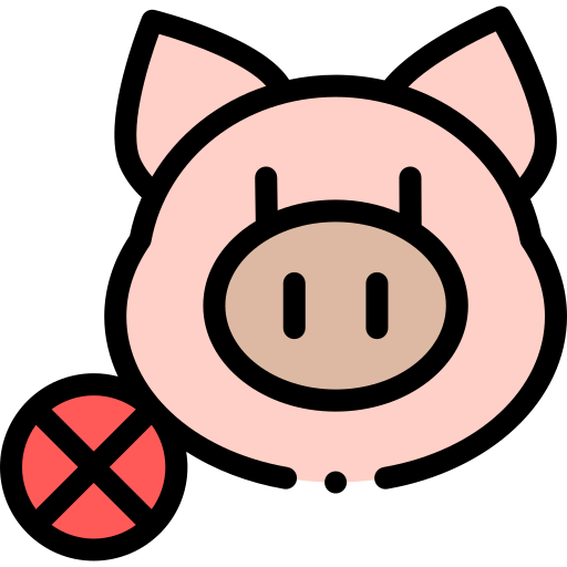 No pig Detailed Rounded Lineal color icon