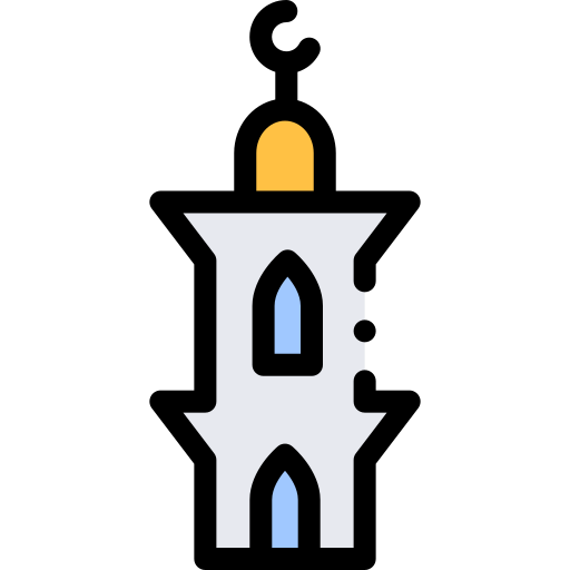 Minaret Detailed Rounded Lineal color icon