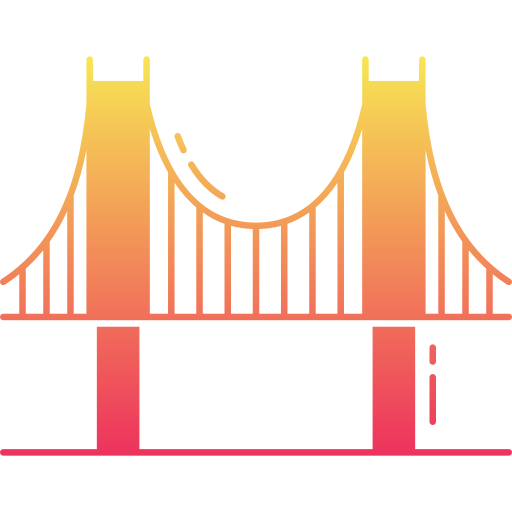 Мост Золотые ворота Generic Flat Gradient иконка