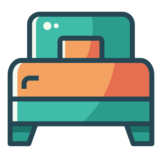 Single bed Generic Color Omission icon