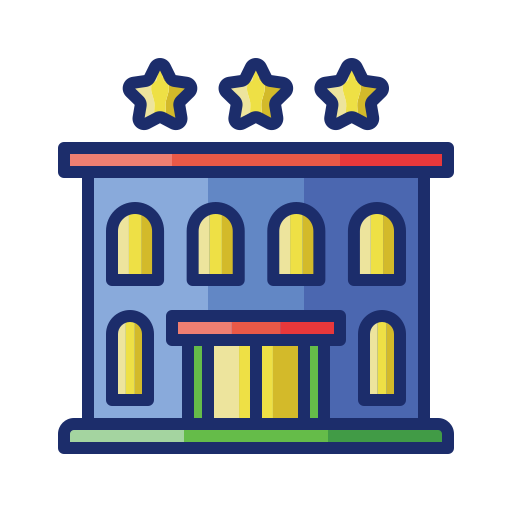 hotel Flaticons Lineal Color icono