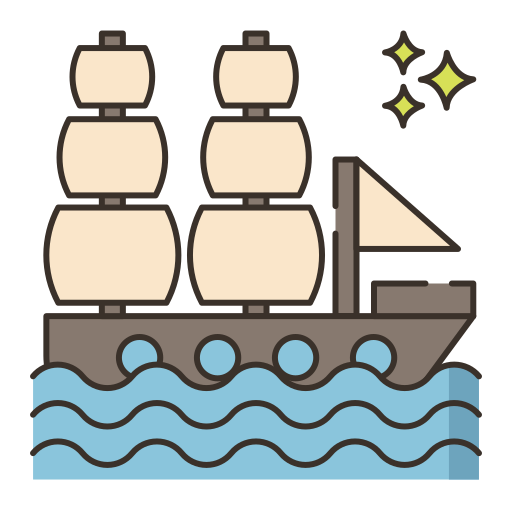 Корабль Flaticons Lineal Color иконка