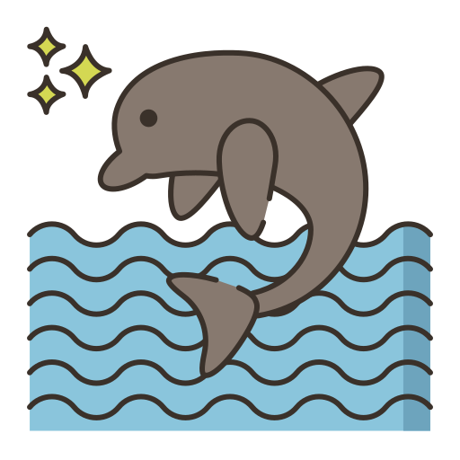 Дельфин Flaticons Lineal Color иконка