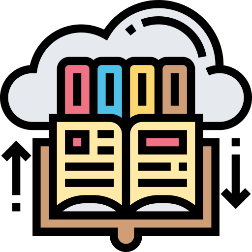 Cloud library Meticulous Lineal Color icon