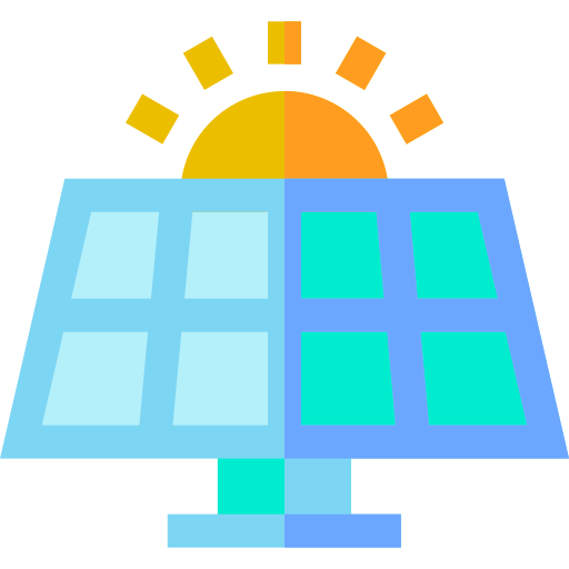 zonne energie Basic Straight Flat icoon