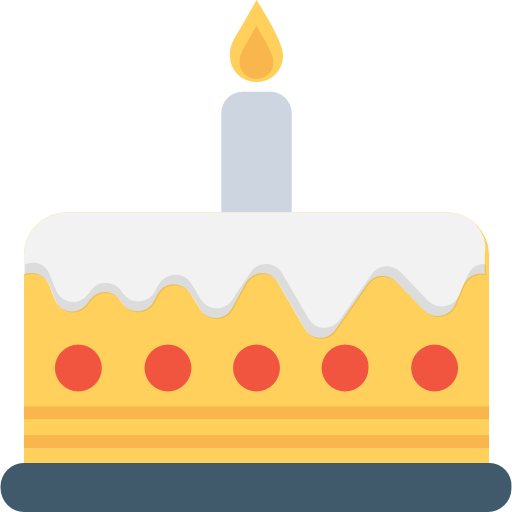 tort urodzinowy Flat Color Flat ikona
