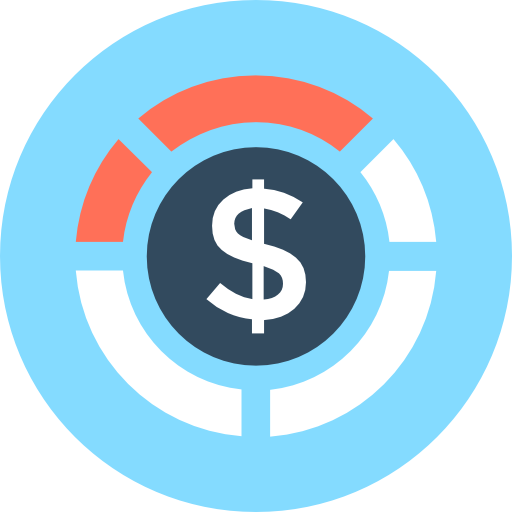 dolar Flat Color Circular ikona