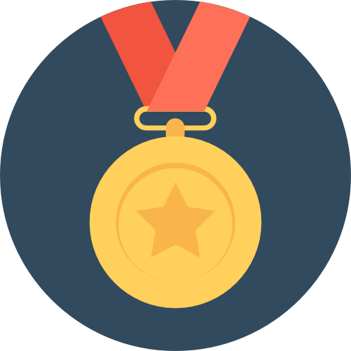 medalha Flat Color Circular Ícone