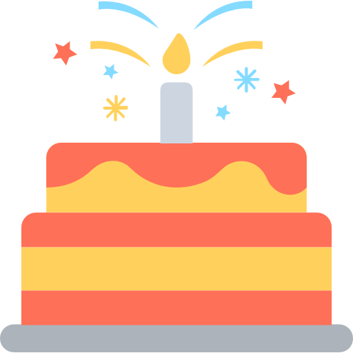gâteau d'anniversaire Flat Color Flat Icône