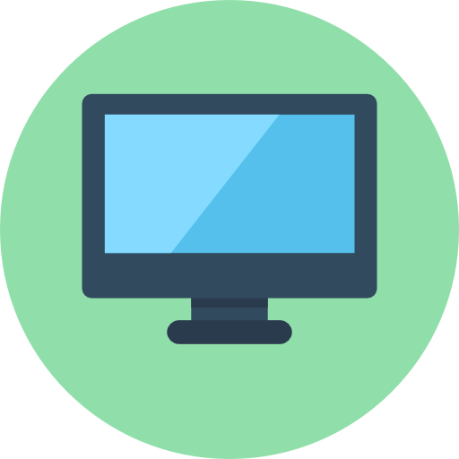monitor Flat Color Circular ikona