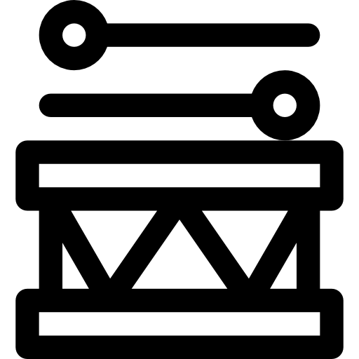 bęben Basic Rounded Lineal ikona