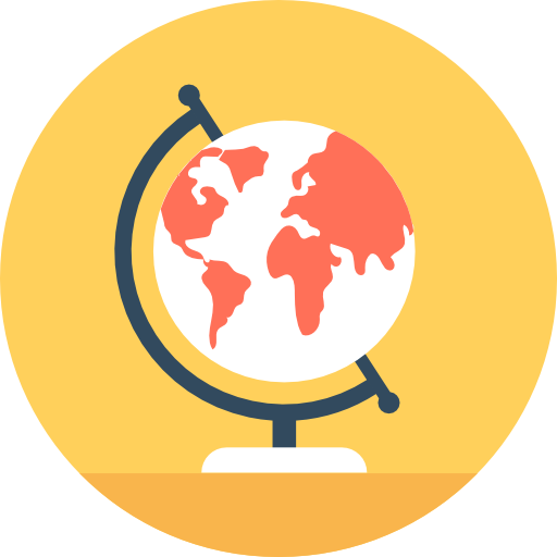 Earth globe Flat Color Circular icon