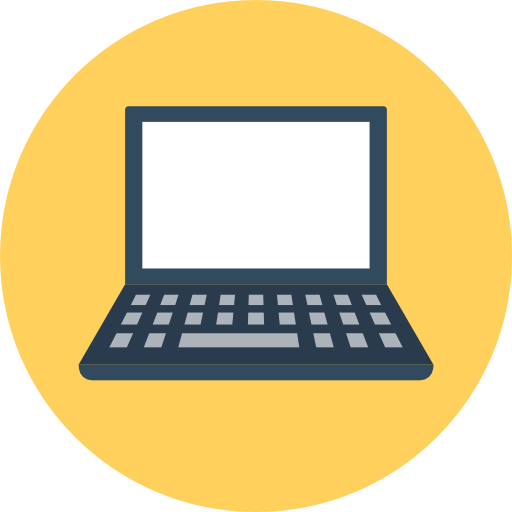 Laptop Flat Color Circular icon